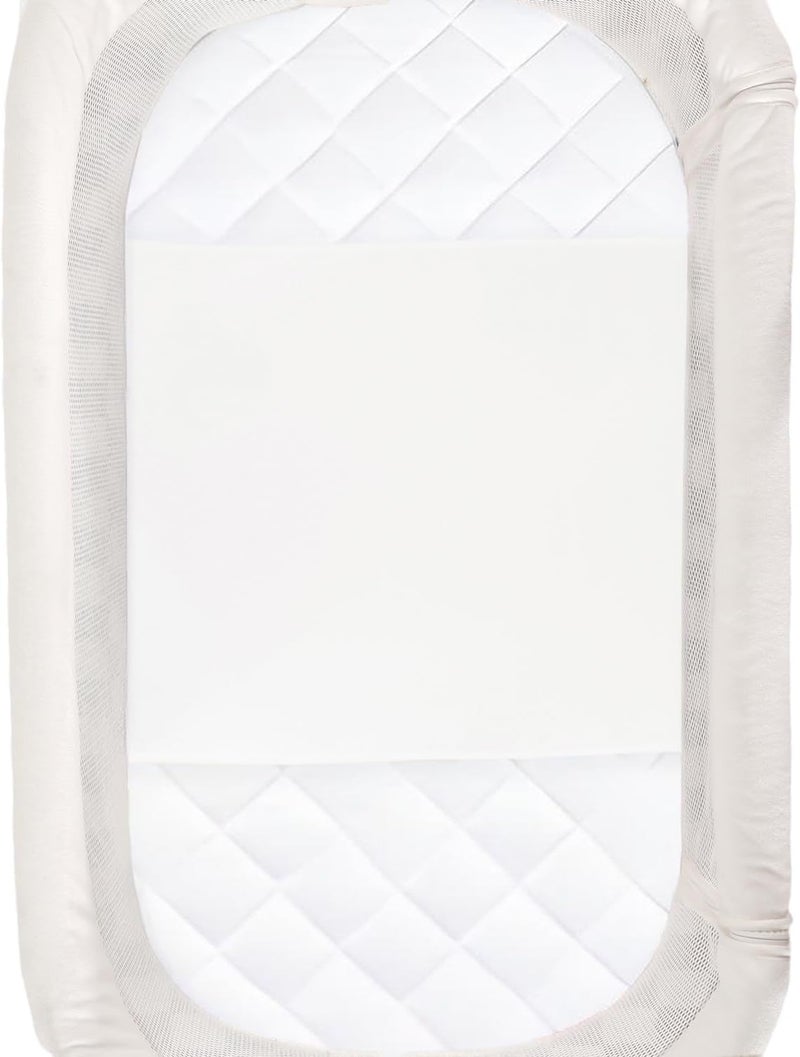 PROMEED 100% Mulberry Silk Bassinet Sleeve for Baby Bald Spots, Preminium 23 Momme Silk Bassinet Half Sheet for Baby Hair Loss(White) - Image 1